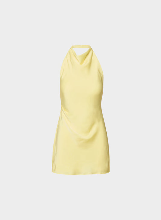Audience Satin Mini Halter Dress