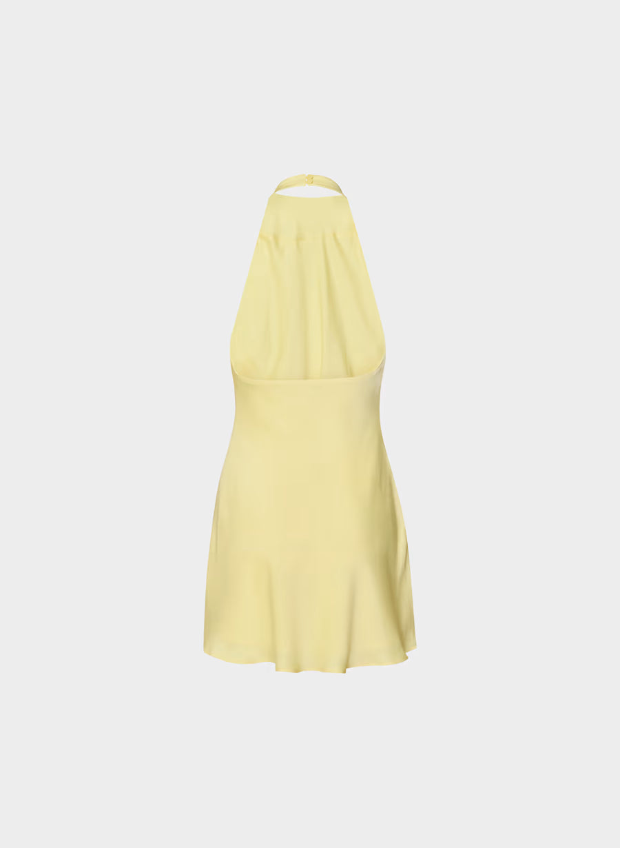 Audience Satin Mini Halter Dress