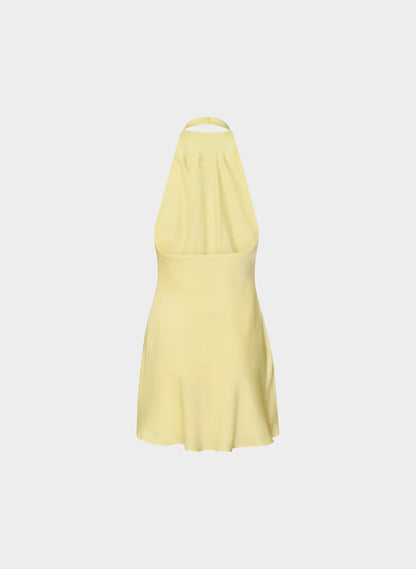 Audience Satin Mini Halter Dress