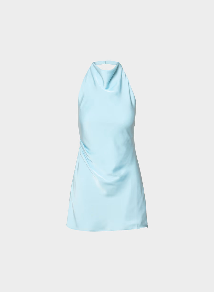 Audience Satin Mini Halter Dress