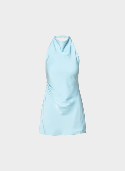 Audience Satin Mini Halter Dress