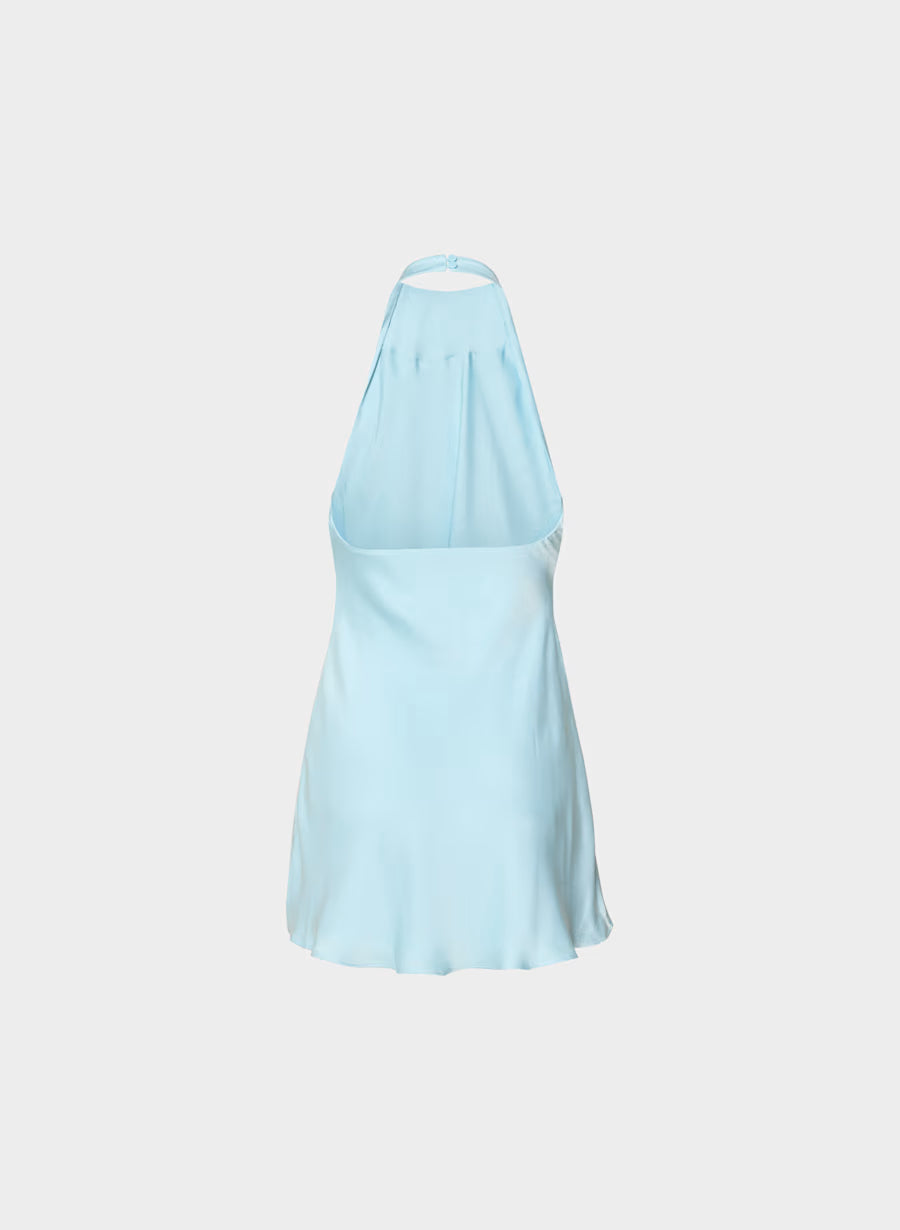Audience Satin Mini Halter Dress