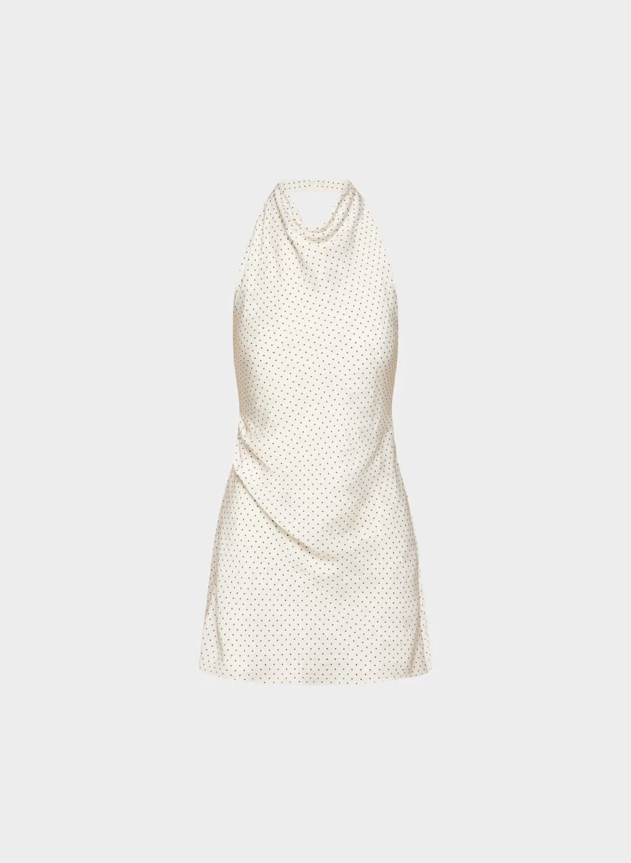 Audience Satin Mini Halter Dress