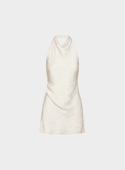 Audience Satin Mini Halter Dress