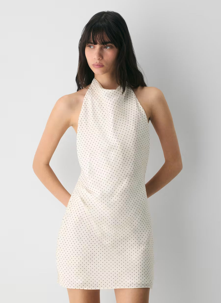 Audience Satin Mini Halter Dress