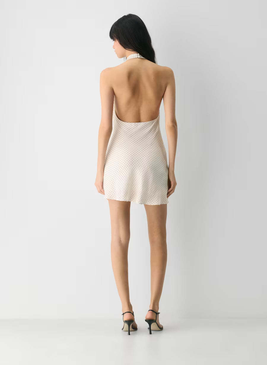 Audience Satin Mini Halter Dress