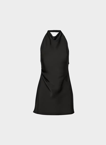 Audience Satin Mini Halter Dress