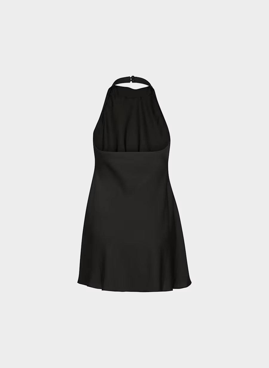 Audience Satin Mini Halter Dress