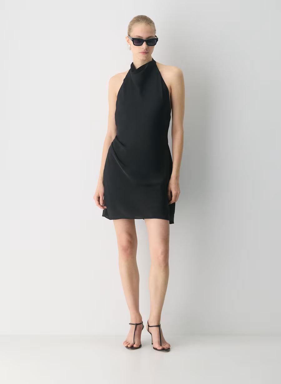 Audience Satin Mini Halter Dress