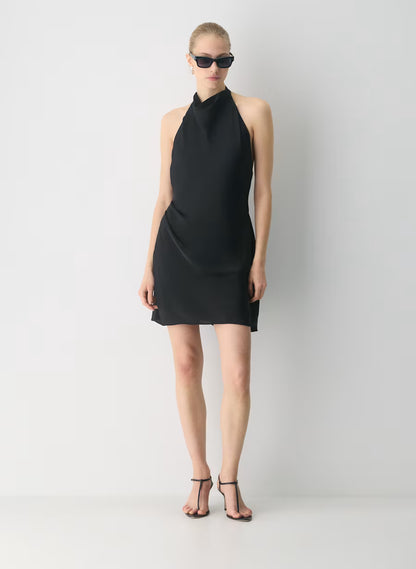 Audience Satin Mini Halter Dress