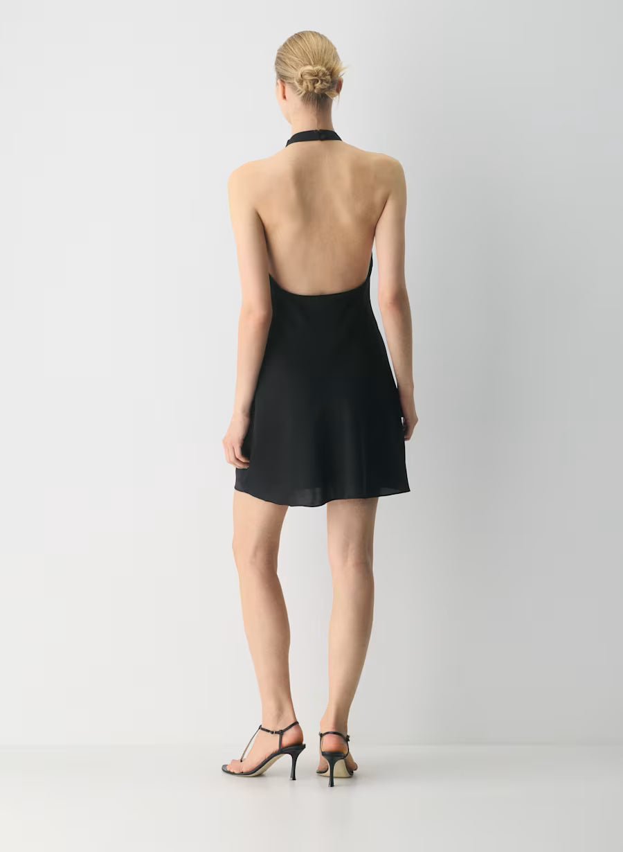 Audience Satin Mini Halter Dress