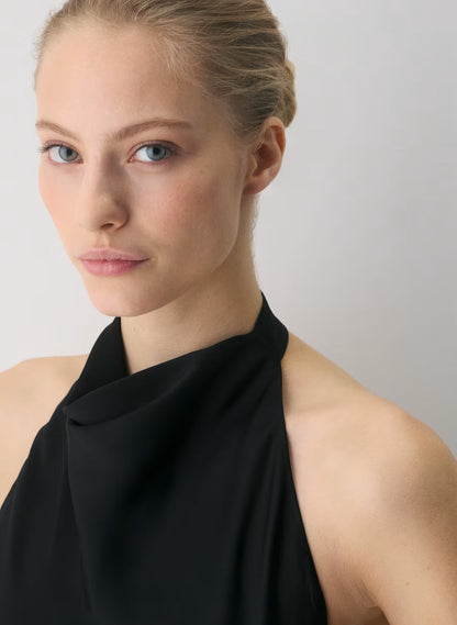 Audience Satin Mini Halter Dress
