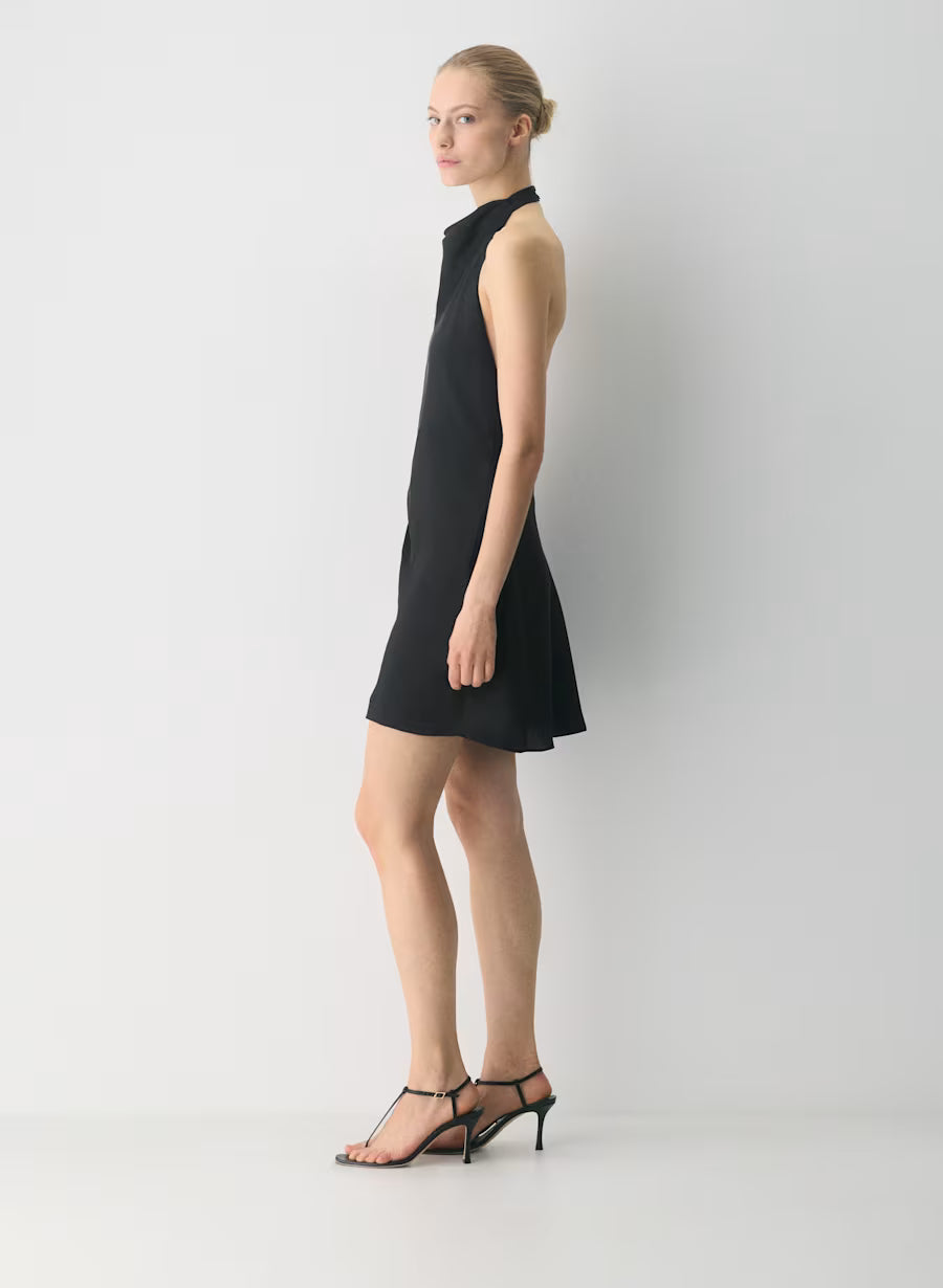 Audience Satin Mini Halter Dress