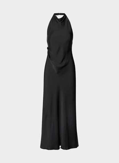 Audience Satin Full Halter Dress