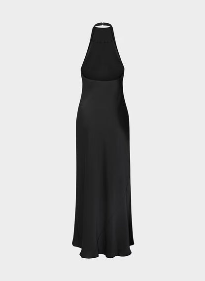 Audience Satin Full Halter Dress