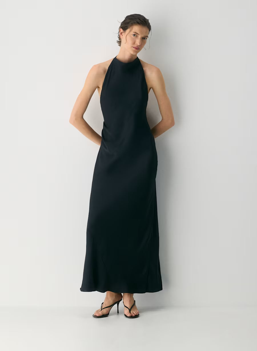 Audience Satin Full Halter Dress