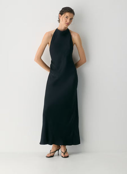 Audience Satin Full Halter Dress