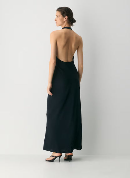 Audience Satin Full Halter Dress
