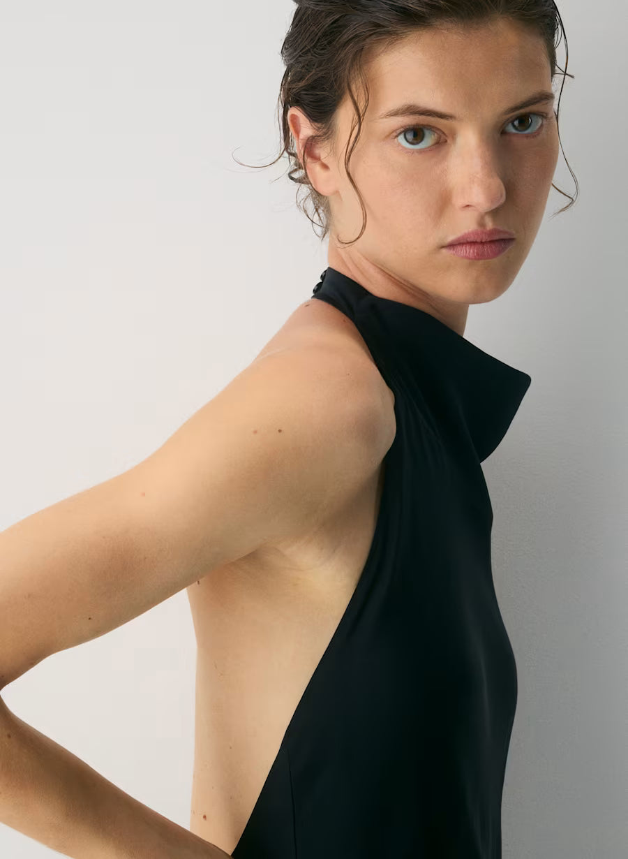 Audience Satin Full Halter Dress