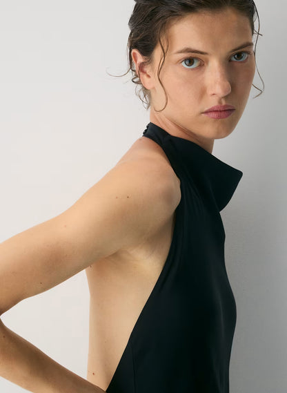 Audience Satin Full Halter Dress