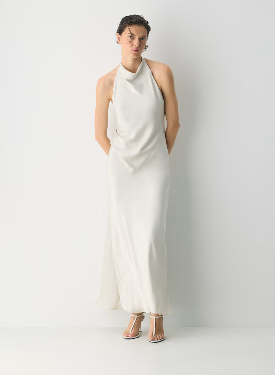 Audience Satin Full Halter Dress