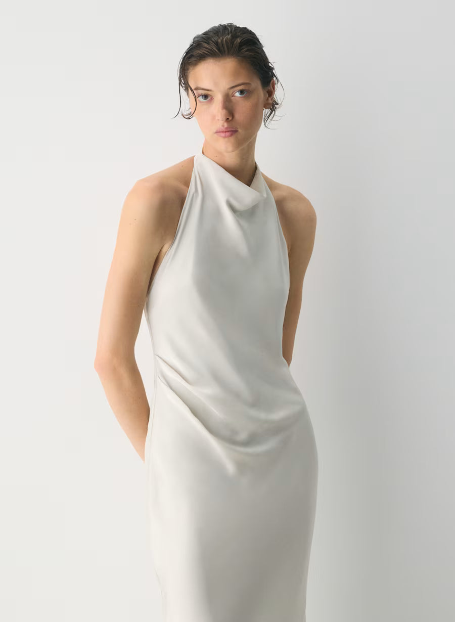 Audience Satin Full Halter Dress