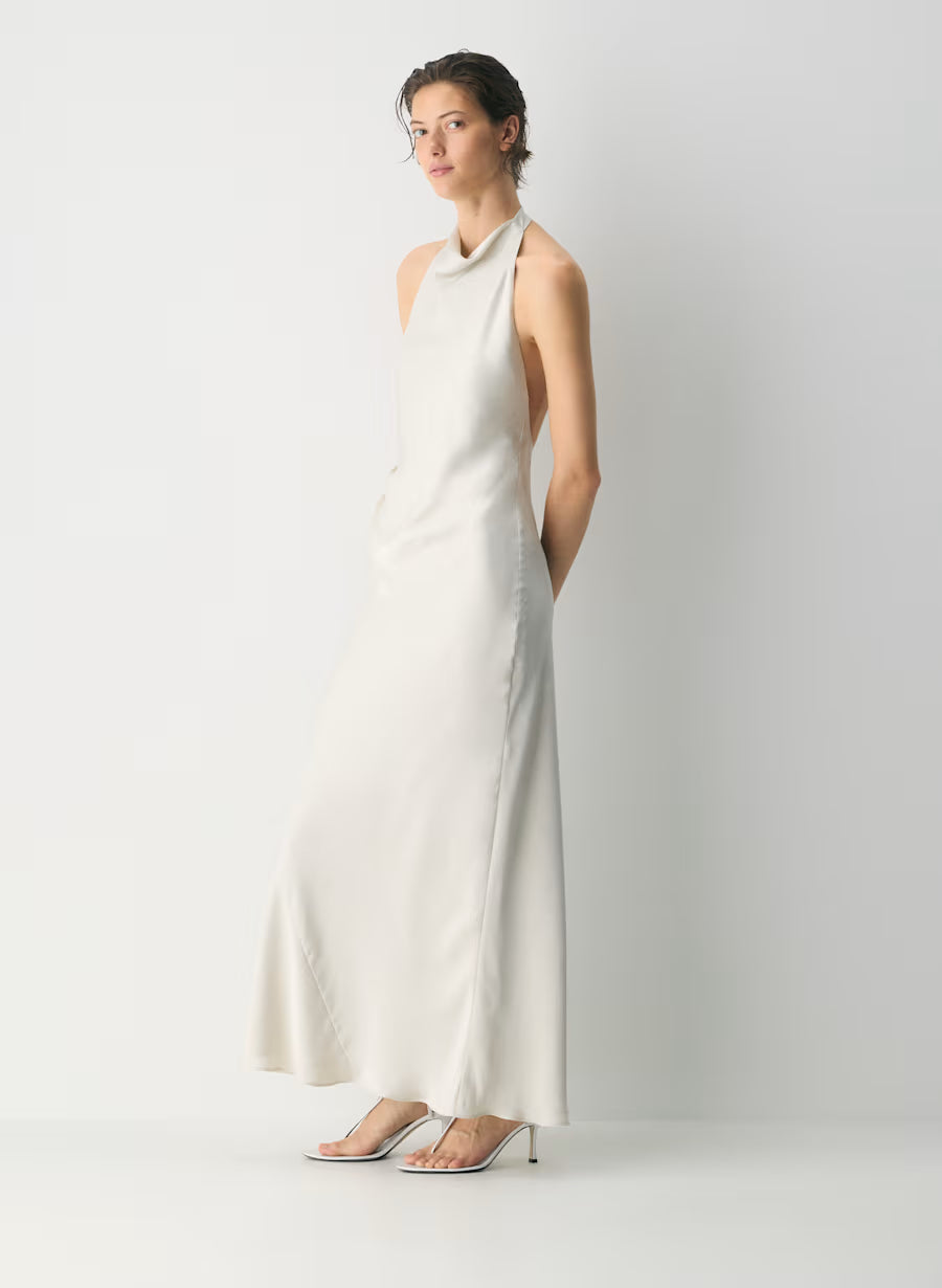 Audience Satin Full Halter Dress