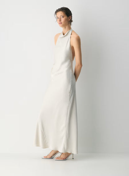 Audience Satin Full Halter Dress