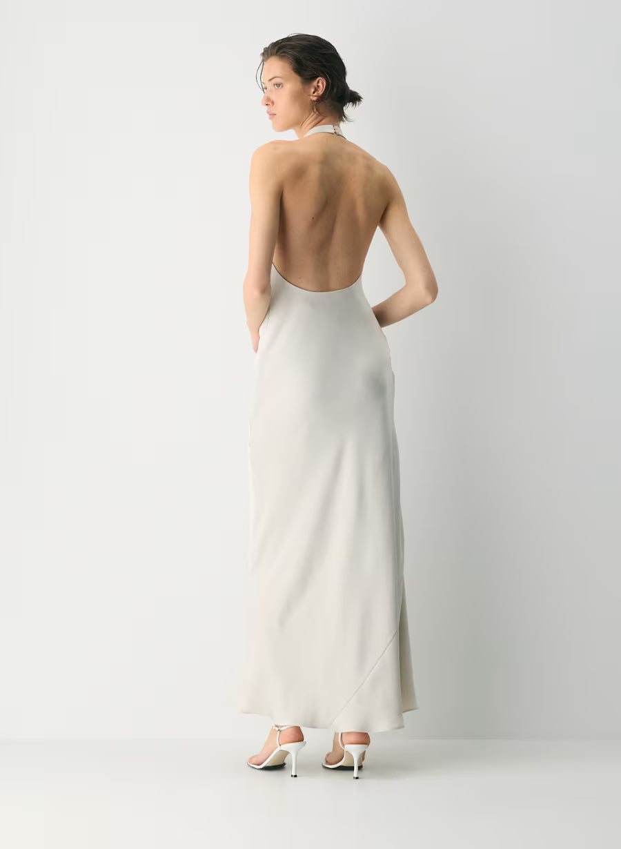 Audience Satin Full Halter Dress