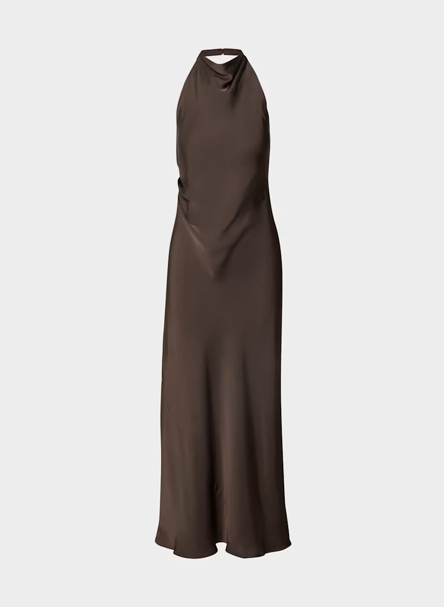 Audience Satin Full Halter Dress