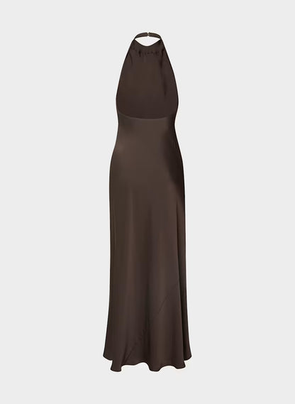 Audience Satin Full Halter Dress