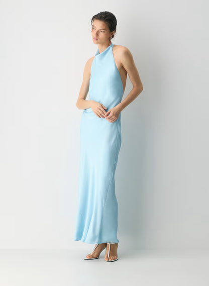 Audience Satin Full Halter Dress