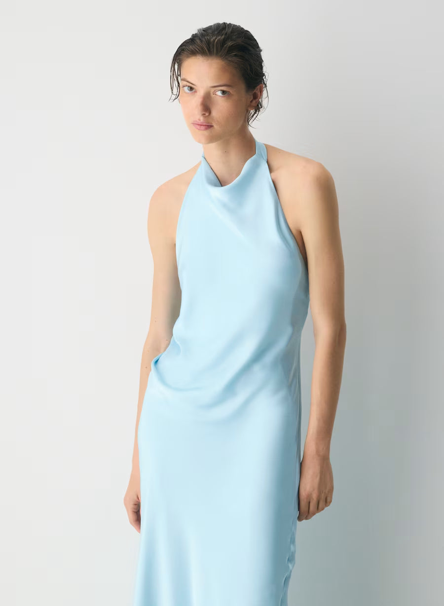 Audience Satin Full Halter Dress