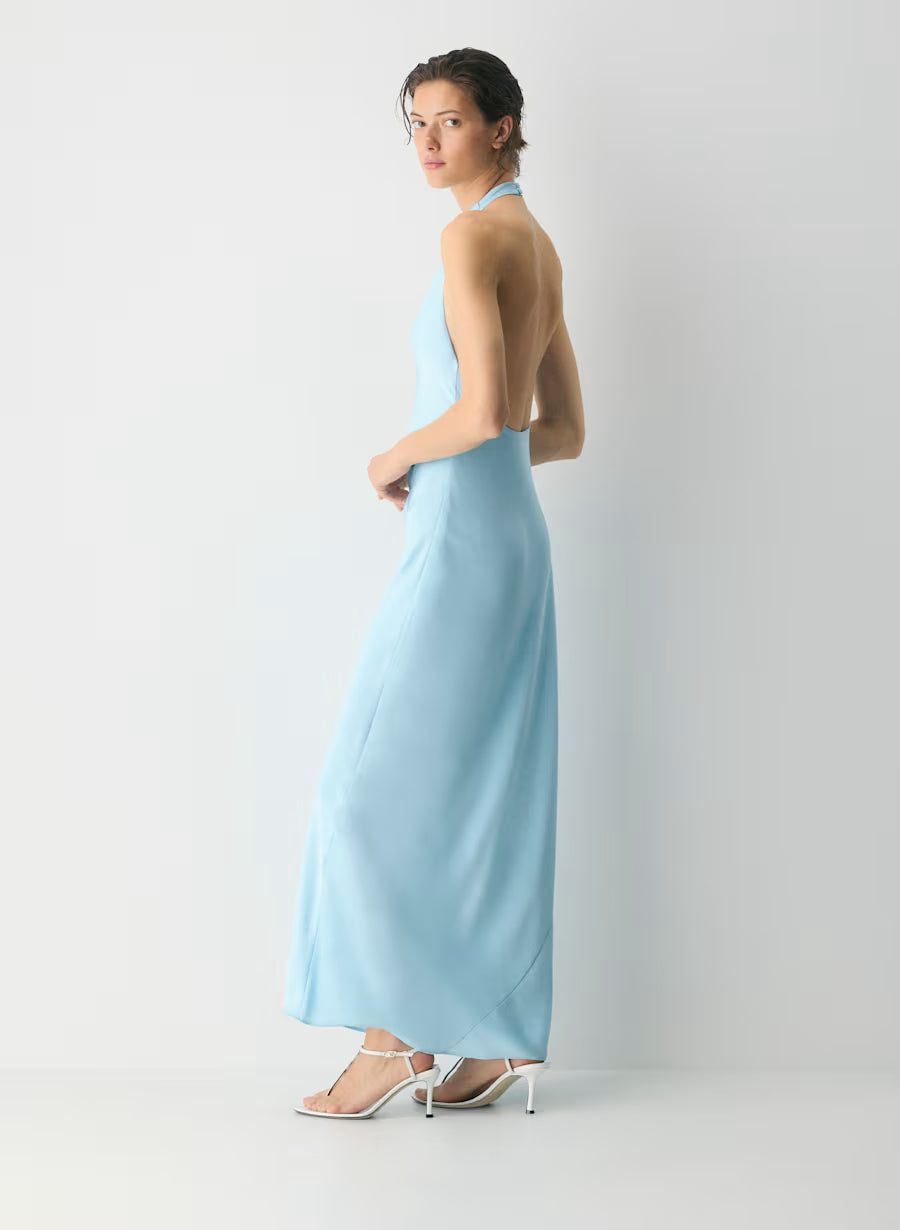 Audience Satin Full Halter Dress