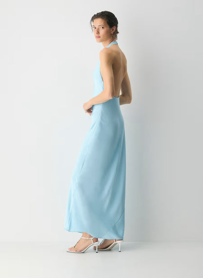Audience Satin Full Halter Dress