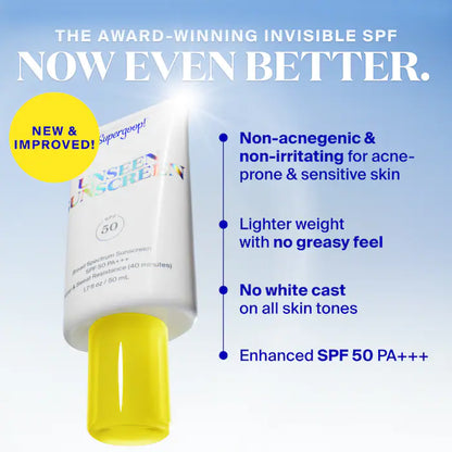 Unseen Sunscreen Invisible Broad Spectrum SPF 50  PA +++