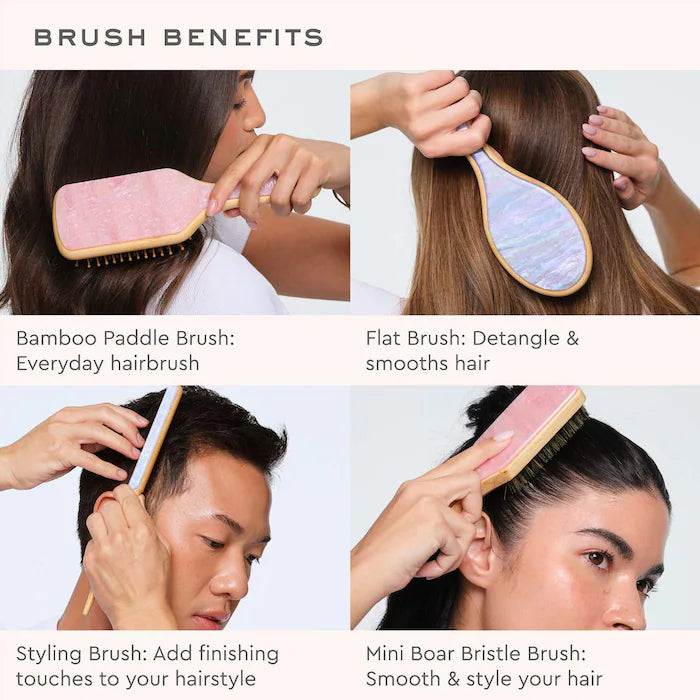 Bamboo Paddle Hair Brush in Pink Sugar