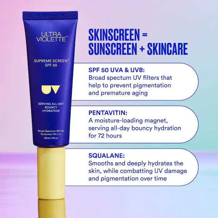 Supreme Screen SPF 50 Facial Sunscreen Moisturizer and Primer