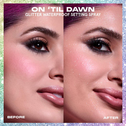 On 'Til Dawn Mattifying Waterproof Setting Spray Glitter