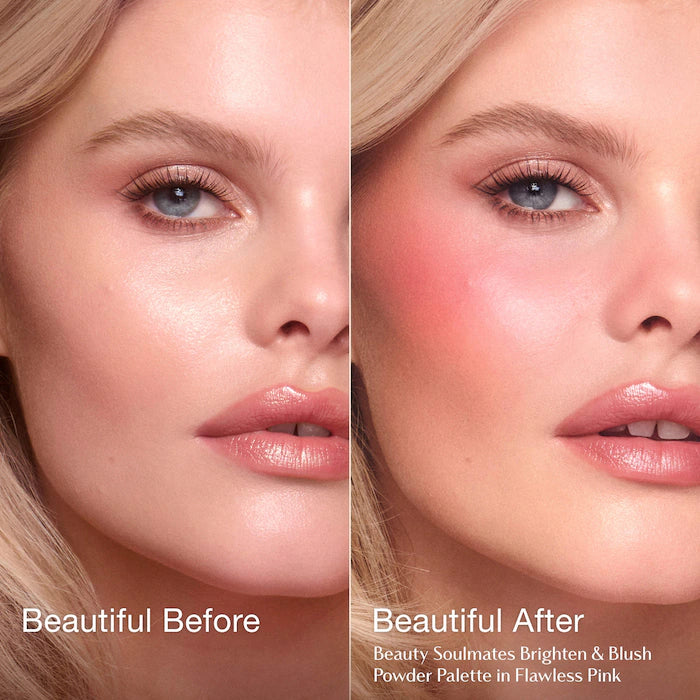 Pillow Talk Beauty Soulmates Airbrush Flawless Finish Brightening and Blush Powder Palette
