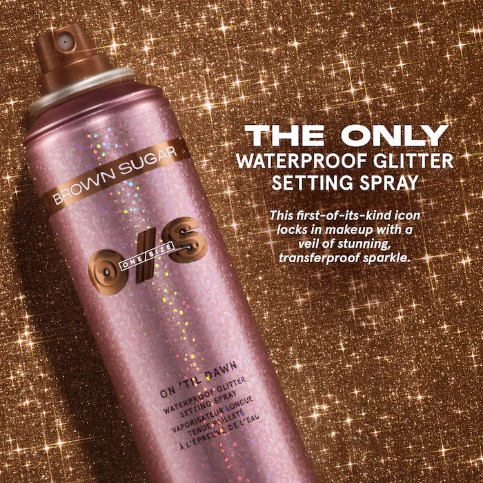 On 'Til Dawn Waterproof Glitter Setting Spray - Brown Sugar