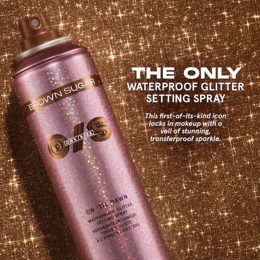 On 'Til Dawn Waterproof Glitter Setting Spray - Brown Sugar