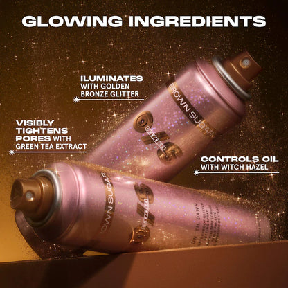 On 'Til Dawn Waterproof Glitter Setting Spray - Brown Sugar