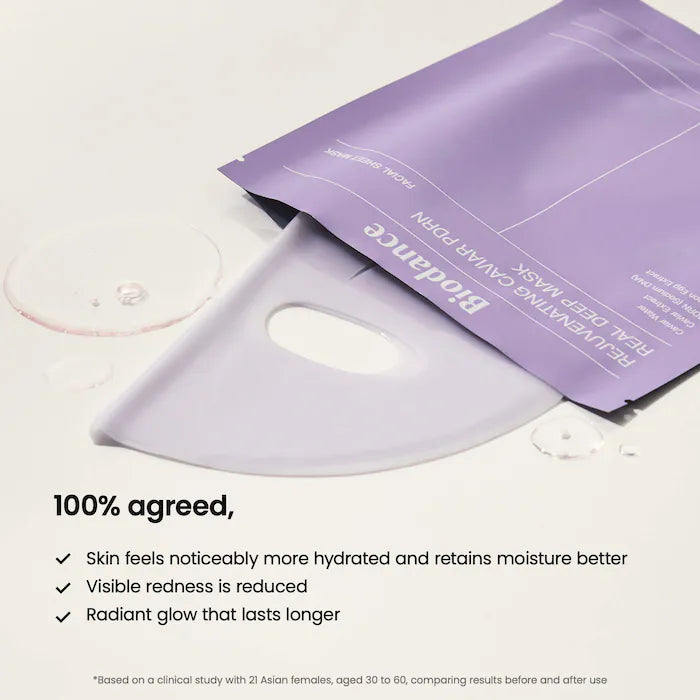 Rejuvenating Caviar PDRN Real Deep Mask - 4 Pack for Natural Skin Renewal & Firming