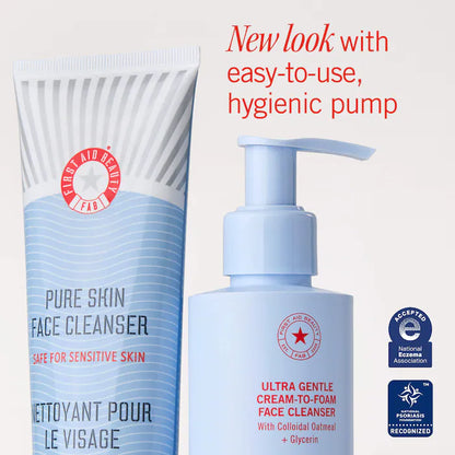 Ultra Gentle Pure Skin Cream-to-Foam Face Cleanser with Colloidal Oatmeal + Glycerin