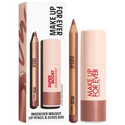 Mini Artist Color Pencil Lip Liner & Full Size Super Boost Lip Gloss Kit