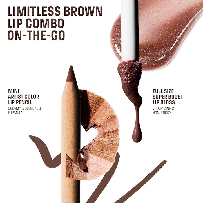 Mini Artist Color Pencil Lip Liner & Full Size Super Boost Lip Gloss Kit