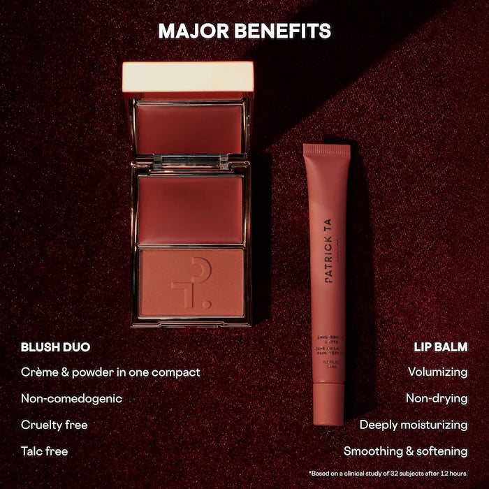 Major Headlines Double-Take Crème & Powder Blush Duo & Lip Balm Makeup Gift Set