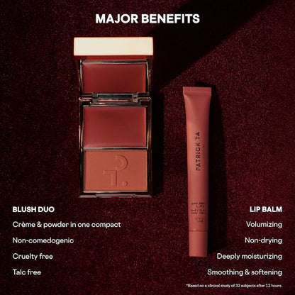Major Headlines Double-Take Crème & Powder Blush Duo & Lip Balm Makeup Gift Set