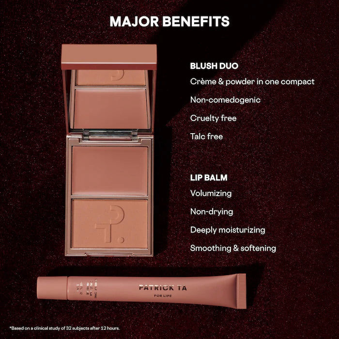 Major Headlines Double-Take Crème & Powder Blush Duo & Lip Balm Makeup Gift Set